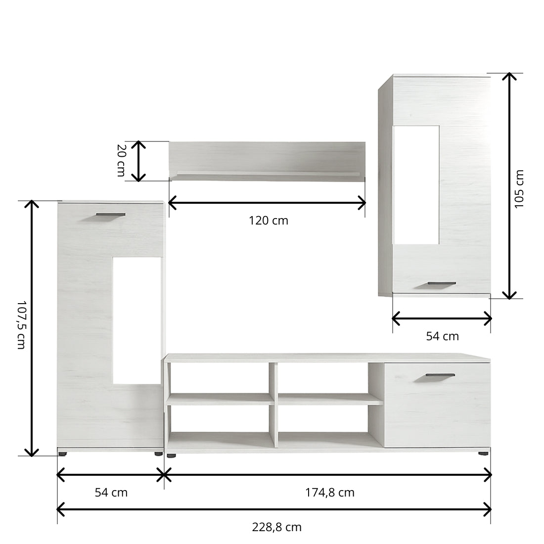 Mueble de Salón Comedor Antigona Blanco