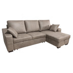 Sofá Cama Chaise Longue con Arcón Corea Cemento