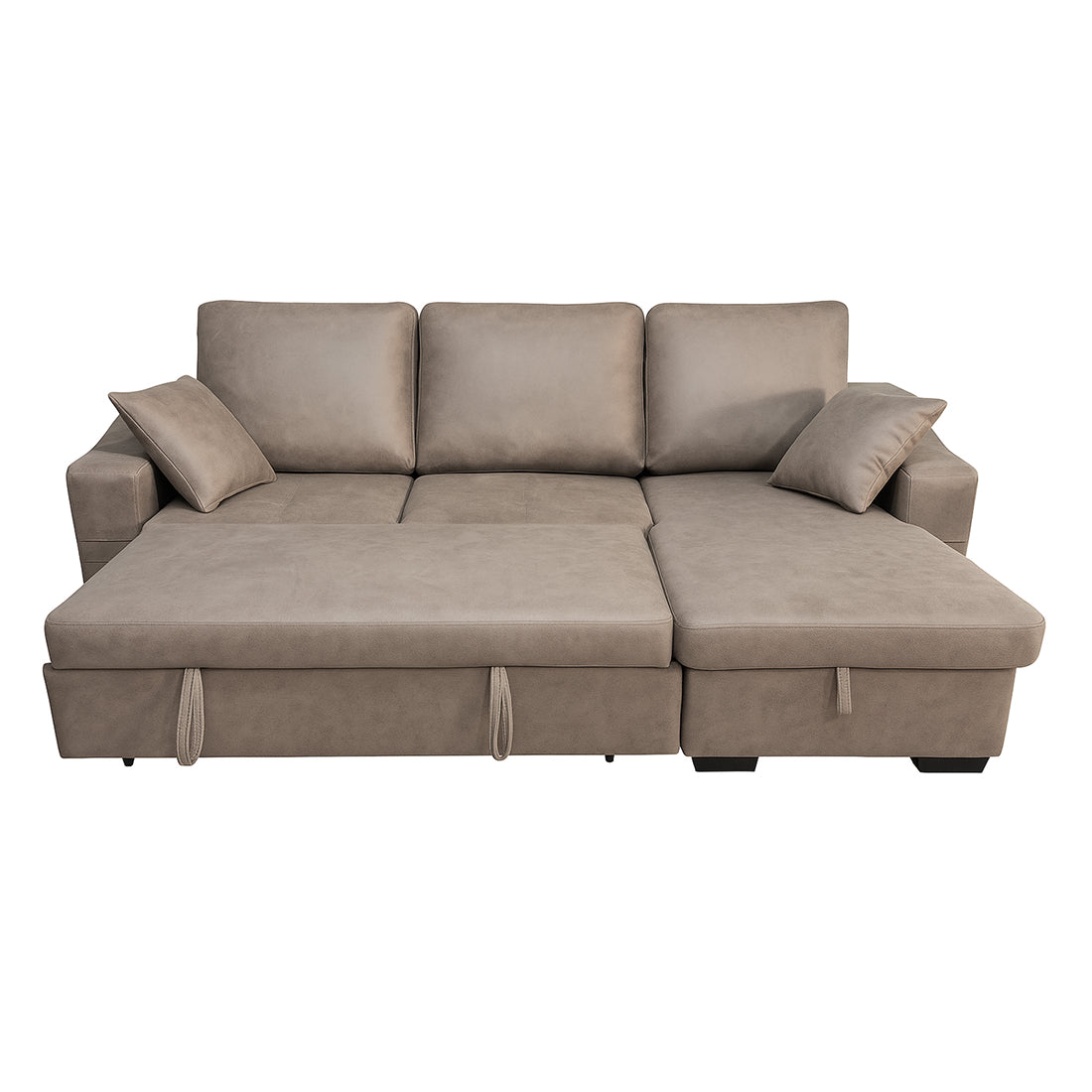 Sofá Cama Chaise Longue con Arcón Corea Cemento