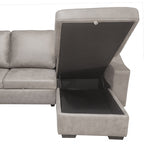 Sofá Cama Chaise Longue con Arcón Corea Cemento