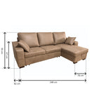 Sofá Cama Chaise Longue con Arcón Corea Piedra