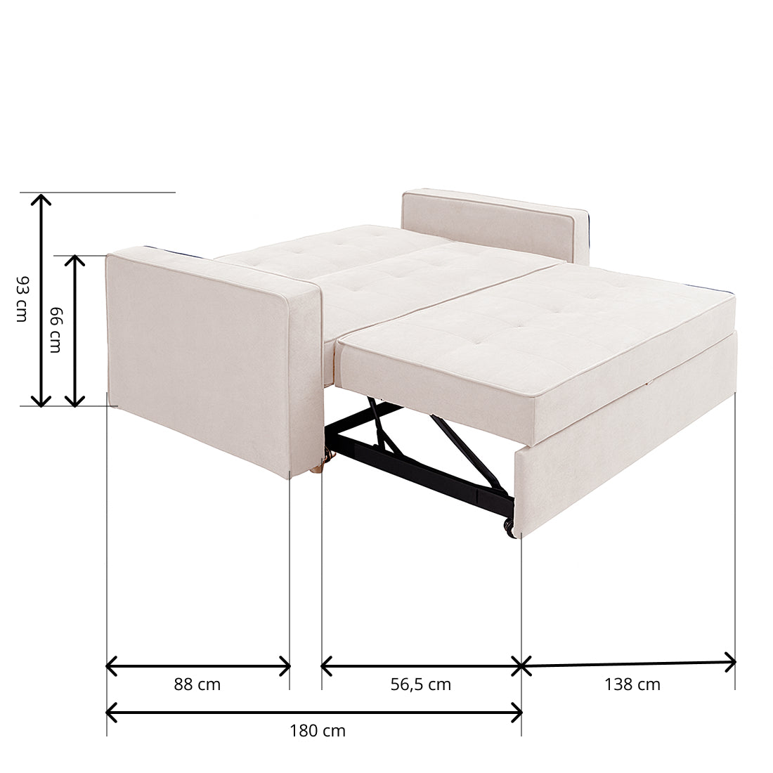 Sofá Cama Clic-Clac Izan 3 Plazas Beige