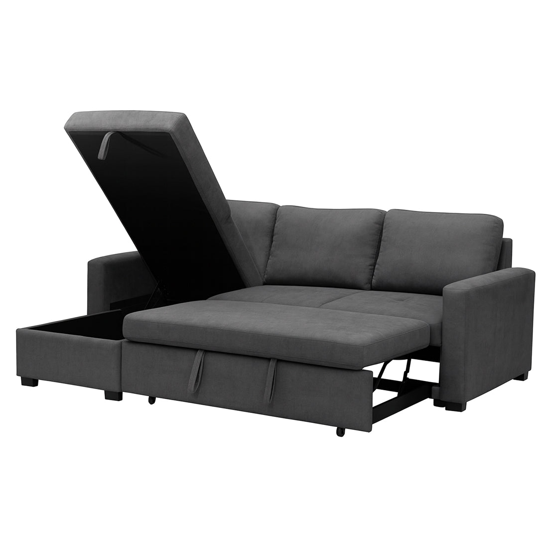 Sofá Cama Chaise Longue con Arcón Patón Gris