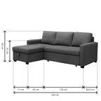 Sofá Cama Chaise Longue con Arcón Patón Gris