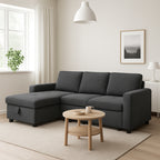 Sofá Cama Chaise Longue con Arcón Patón Gris