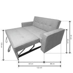 Sofá Cama 3 Plazas Rol Gris