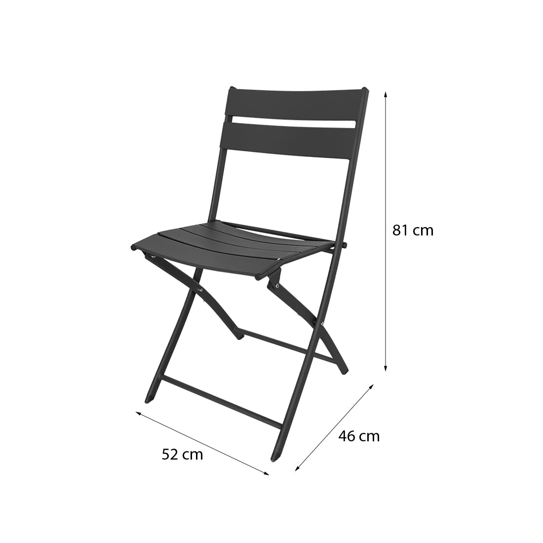 Sillas Plegables de Acero 52x46X81 cm Antracita