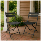 Sillas Plegables de Acero 52x46X81 cm Antracita