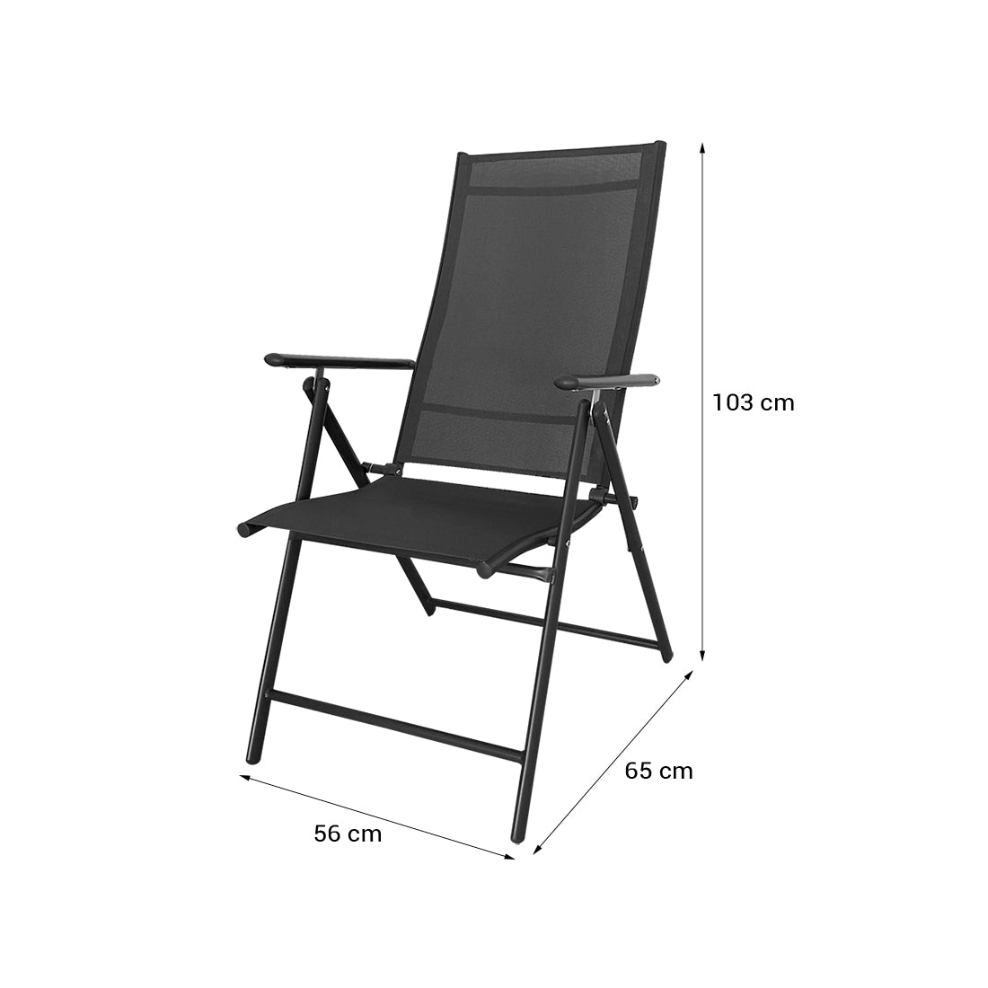 Sillas Plegables de Acero 56X65X103 cm Antracita