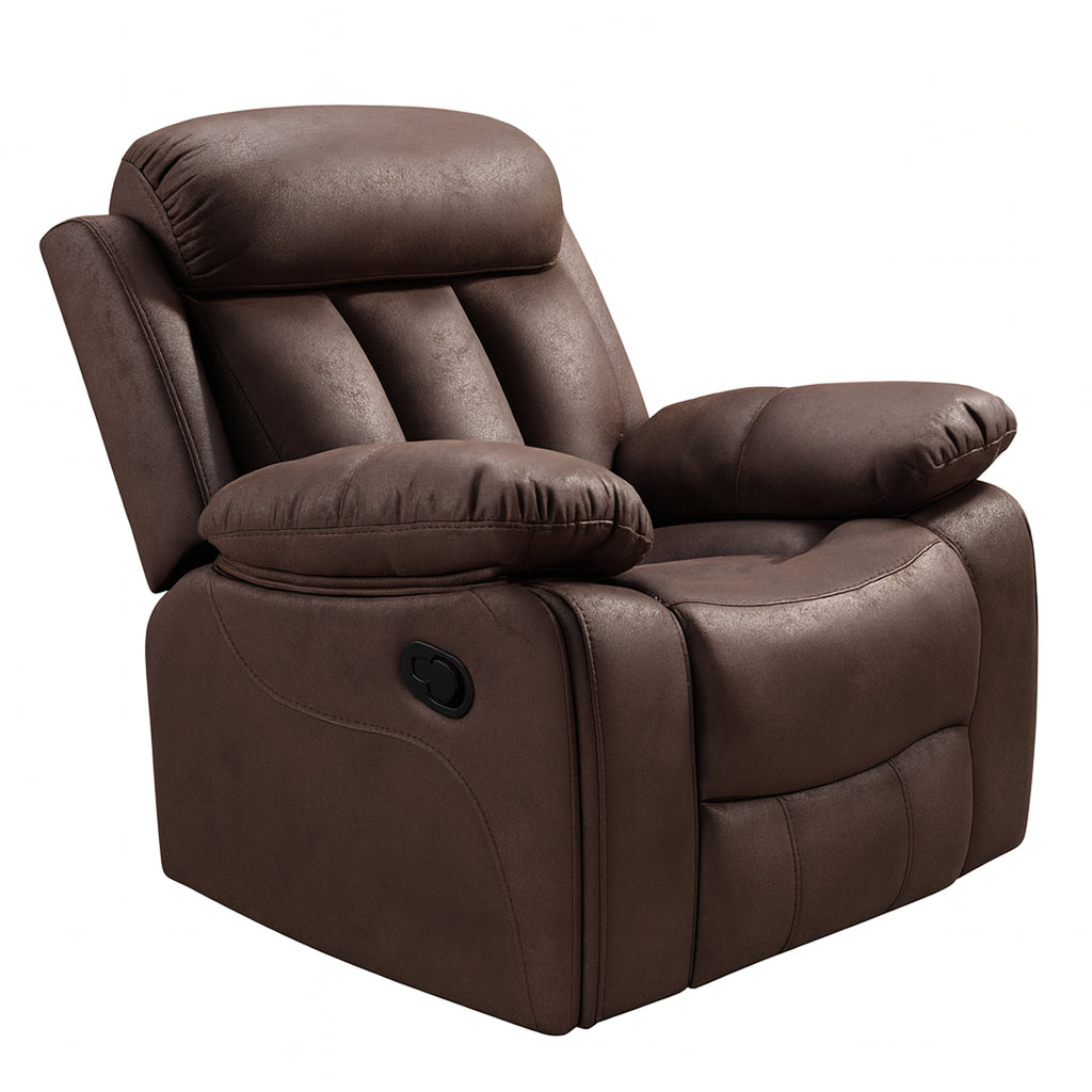 Sillón Relax Madrid Reclinable Manual 1 Plaza Chocolate