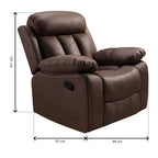 Sillón Relax Madrid Reclinable Manual 1 Plaza Chocolate