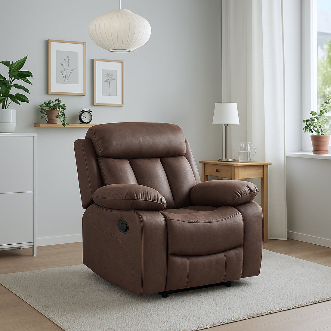 Sillón Relax Madrid Reclinable Manual 1 Plaza Chocolate