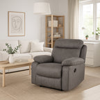 Sillón Relax Manual Menfis con Muelles Ensacados 1 Plaza Cemento