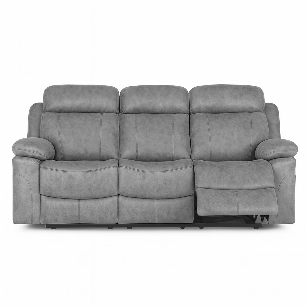 Sofá Relax Manual Menfis con Muelles Ensacados 3 Plazas Cemento