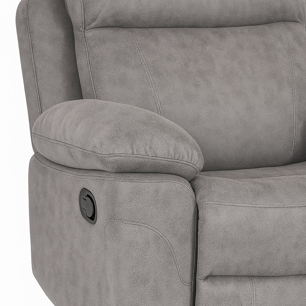 Sofá Relax Manual Menfis con Muelles Ensacados 3 Plazas Cemento