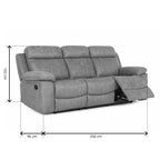 Sofá Relax Manual Menfis con Muelles Ensacados 3 Plazas Cemento