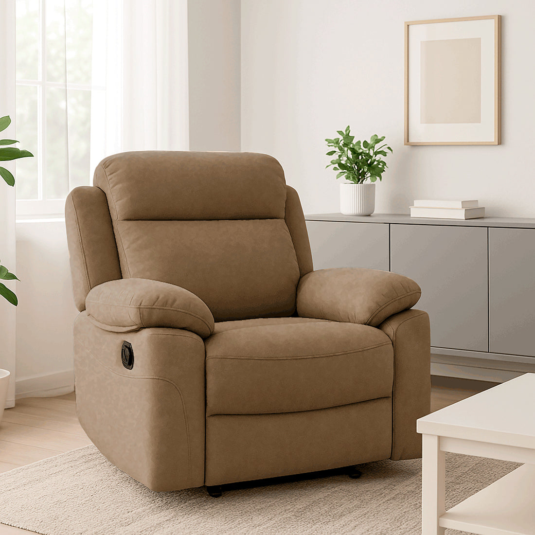 Sillón Relax Manual Menfis con Muelles Ensacados 1 Plaza Piedra