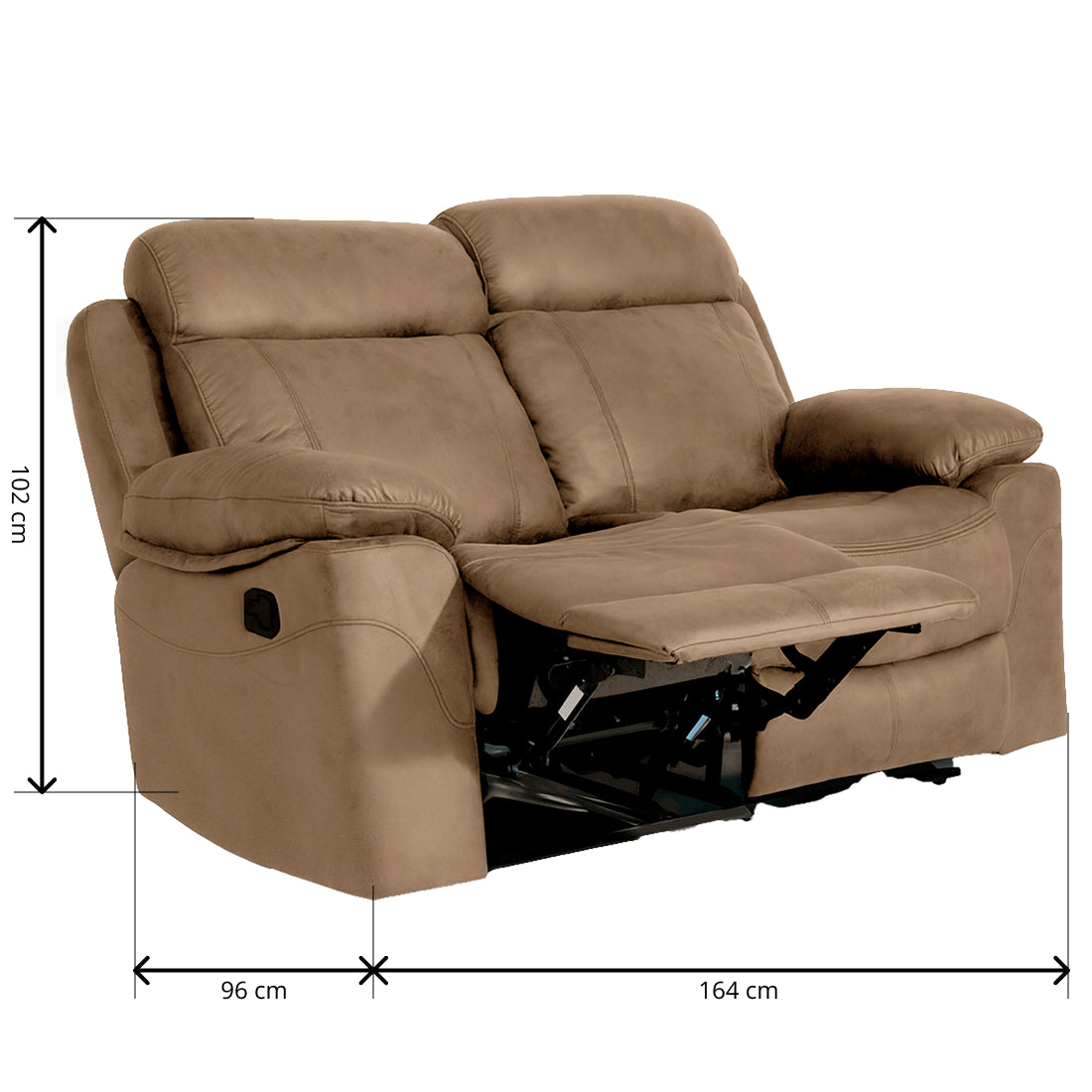Sofá Relax Manual Menfis con Muelles Ensacados 2 Plazas Piedra