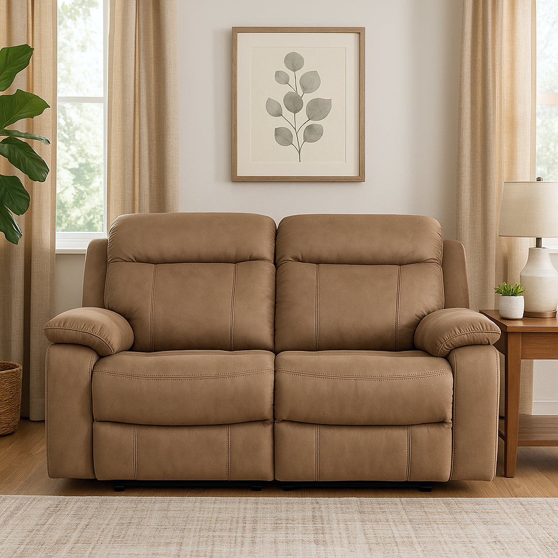 Sofá Relax Manual Menfis con Muelles Ensacados 2 Plazas Piedra