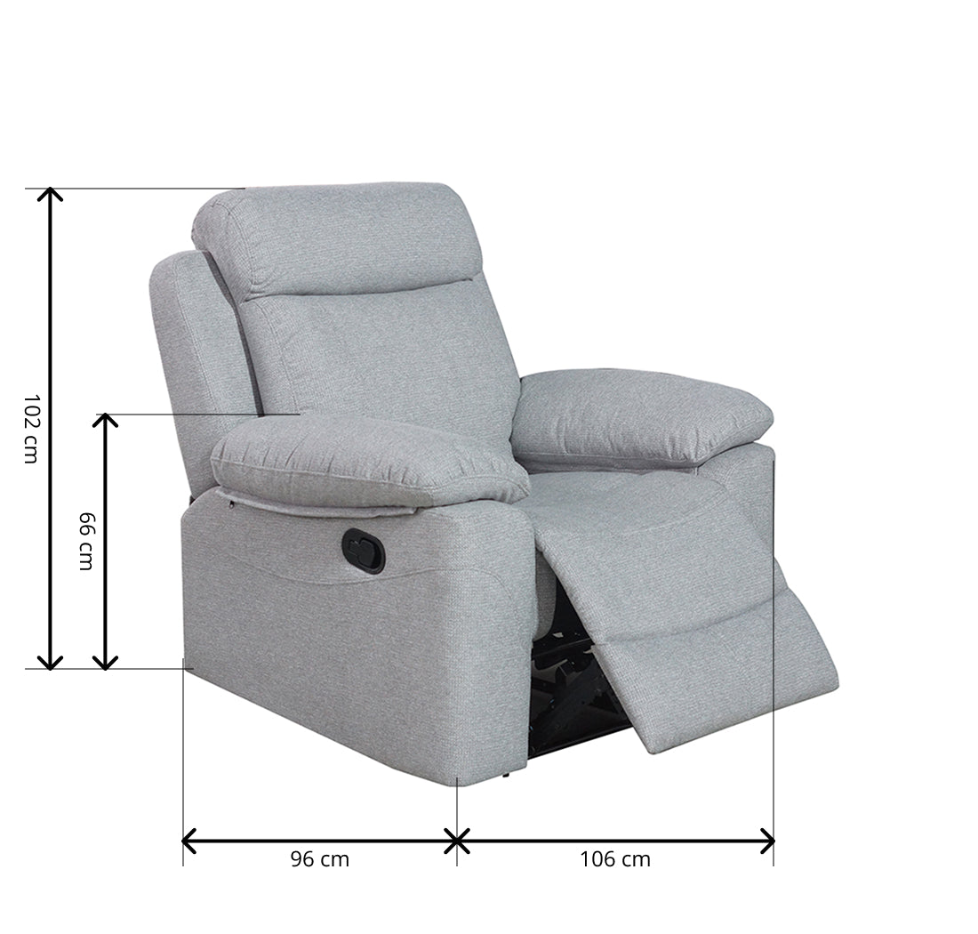Sillón Relax Manual Olimpo 1 Plaza Gris