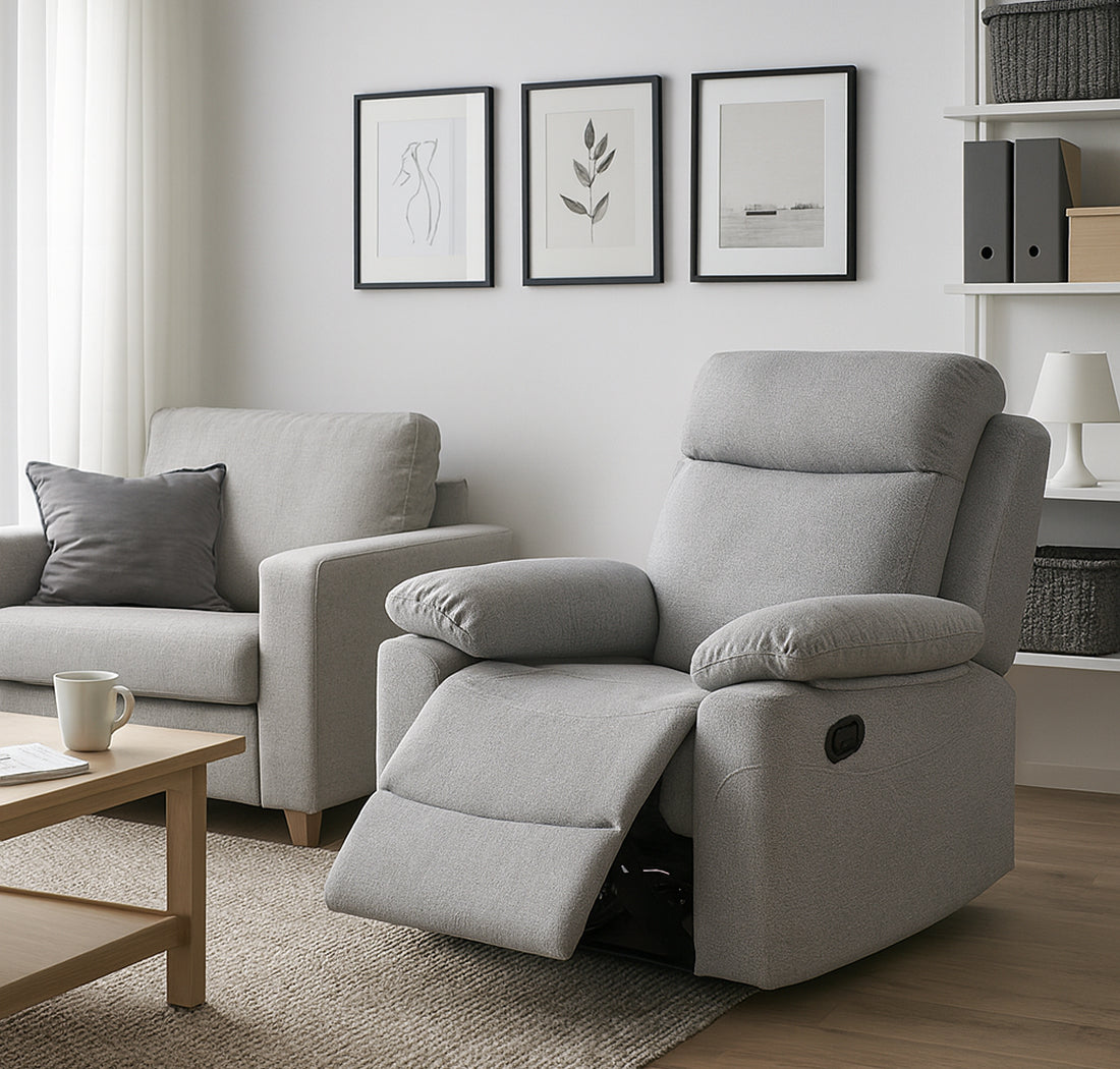 Sillón Relax Manual Olimpo 1 Plaza Gris