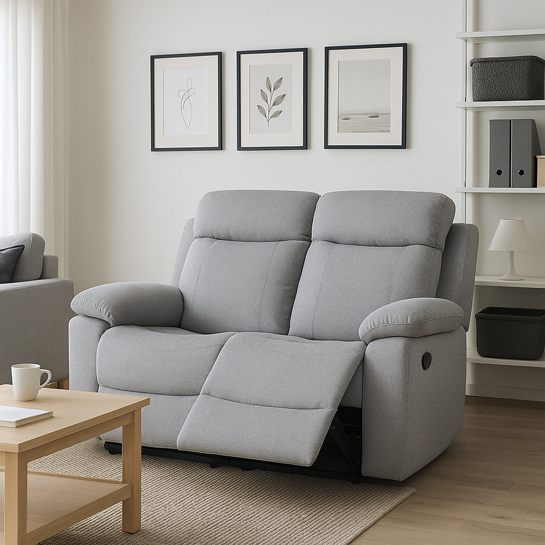 Sofá Manual Olimpo 2 Plazas Gris