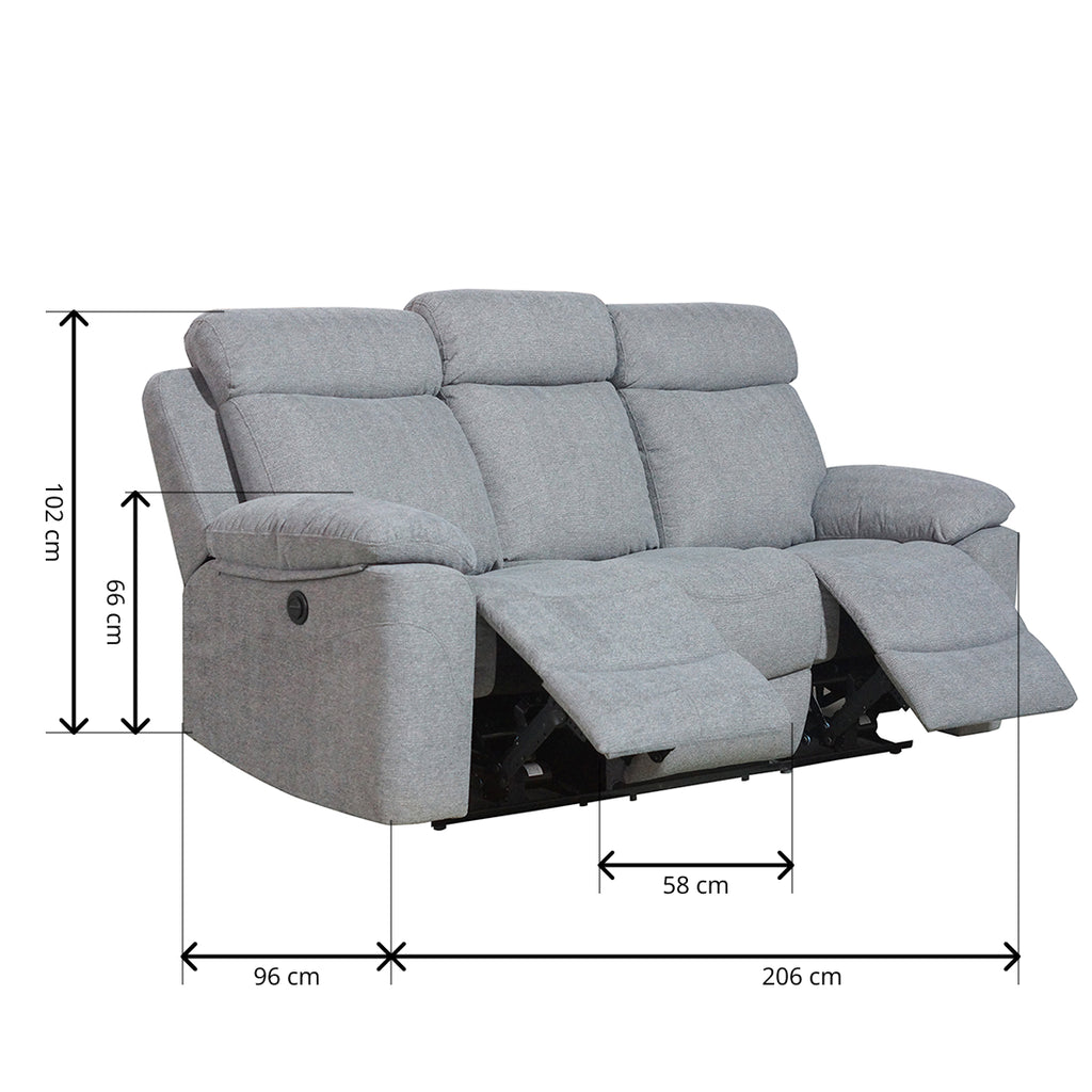 Sofá Manual Olimpo 3 Plazas Gris