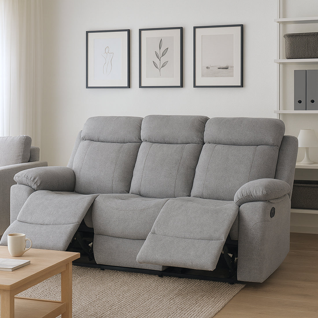 Sofá Manual Olimpo 3 Plazas Gris