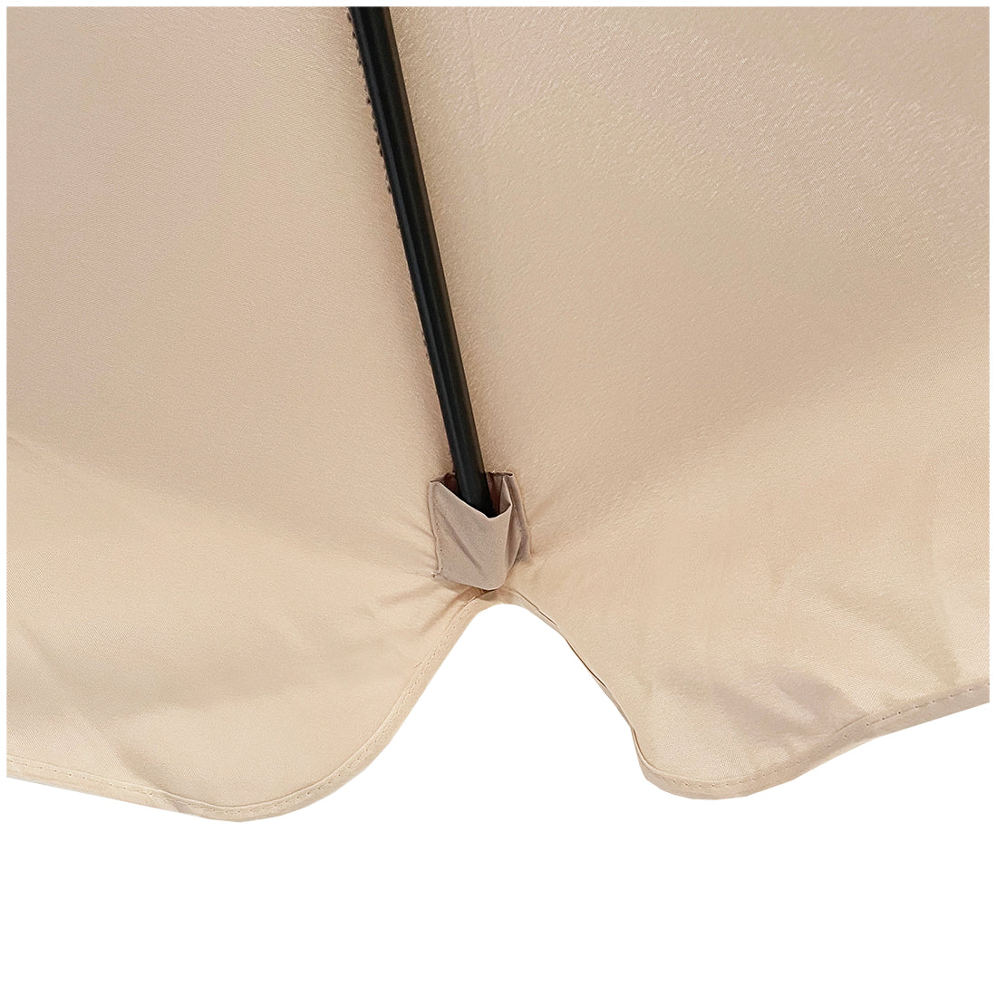 Sombrilla de 3 M con Faldón y Forro Anti UV Crema