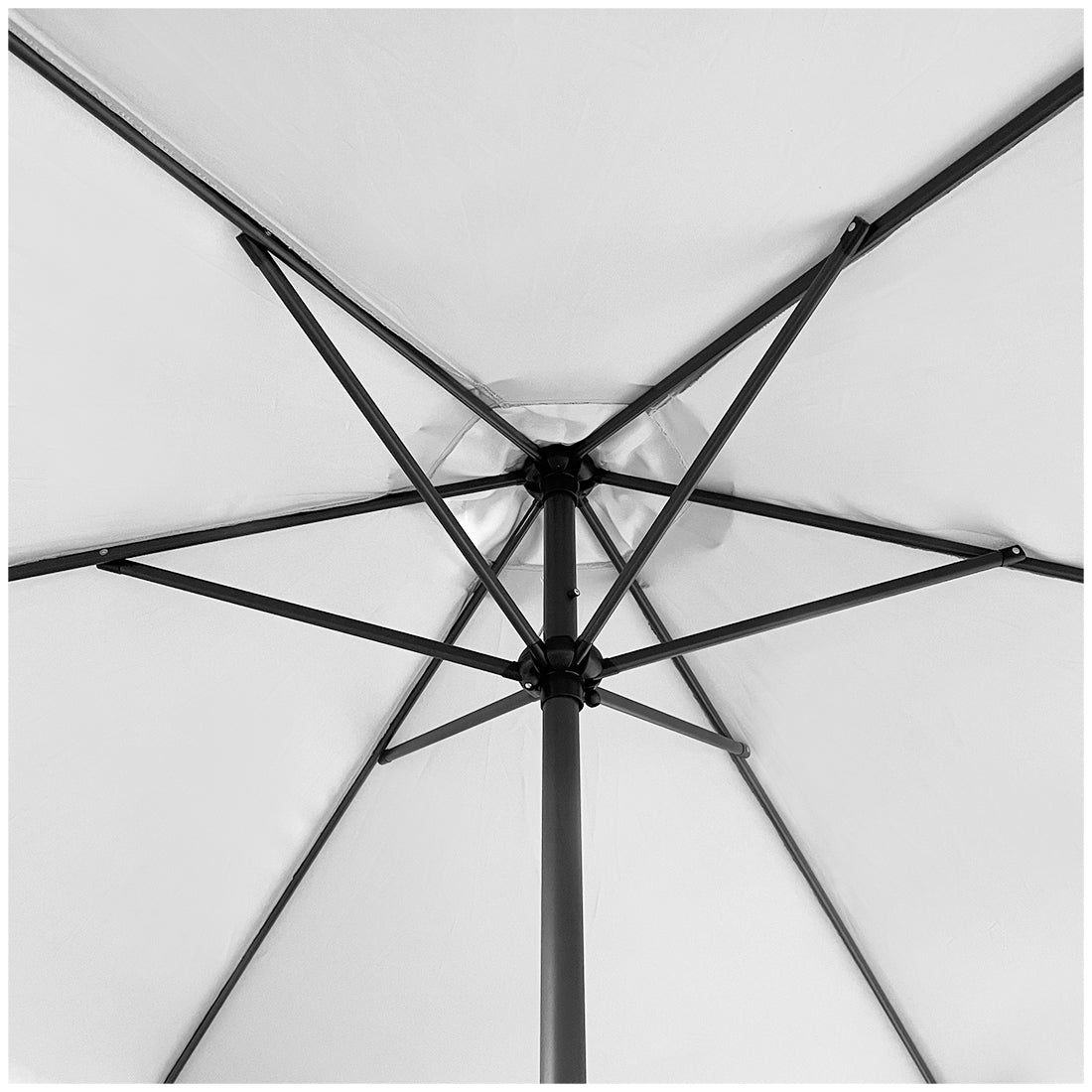 Sombrilla de 3 M con Faldón y Forro Anti UV Blanco