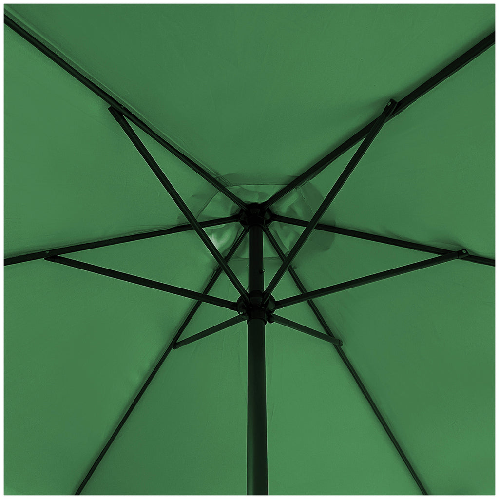Sombrilla de 3 M con Faldón y Forro Anti UV Verde