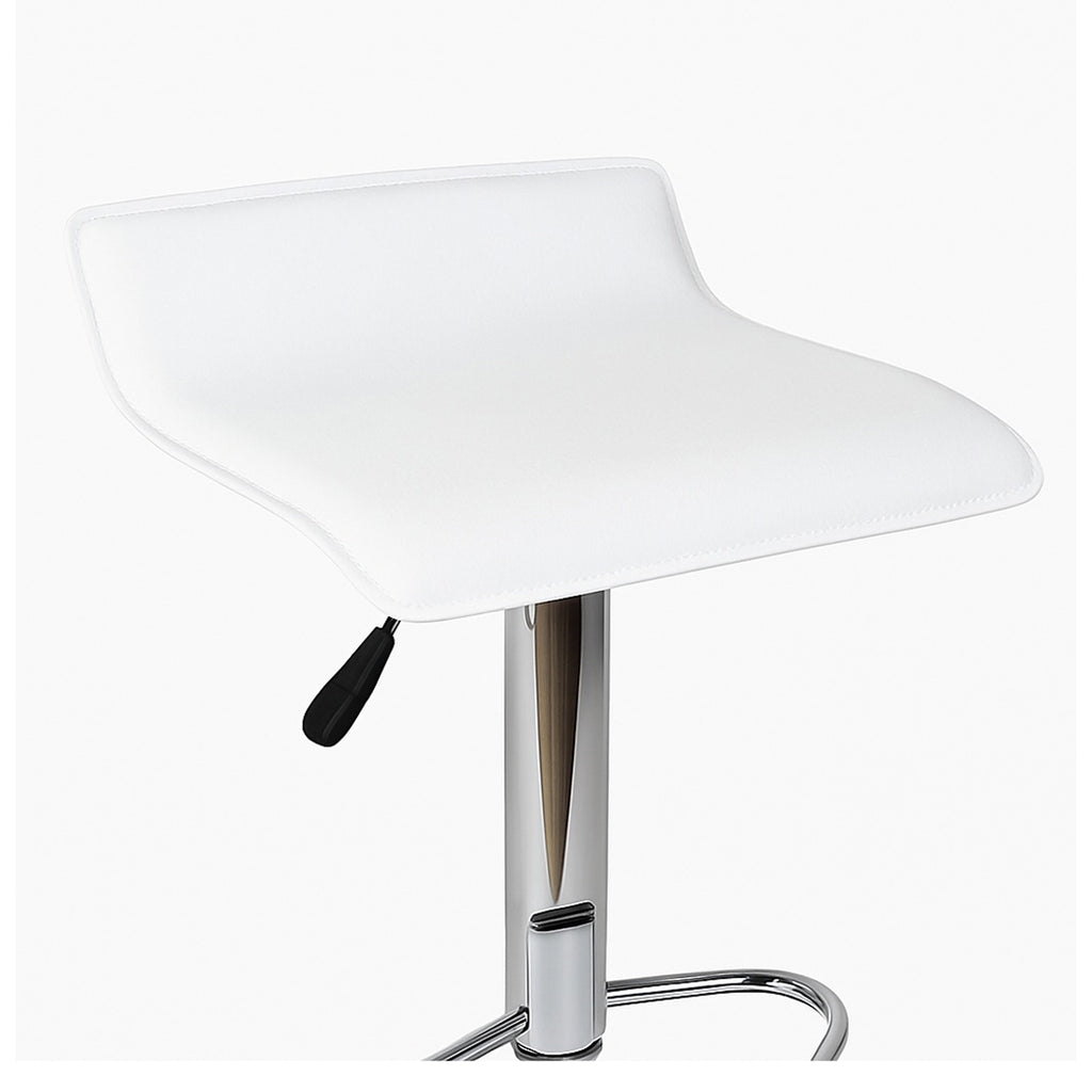 Taburete Acolchado con Altura Ajustable Blanco