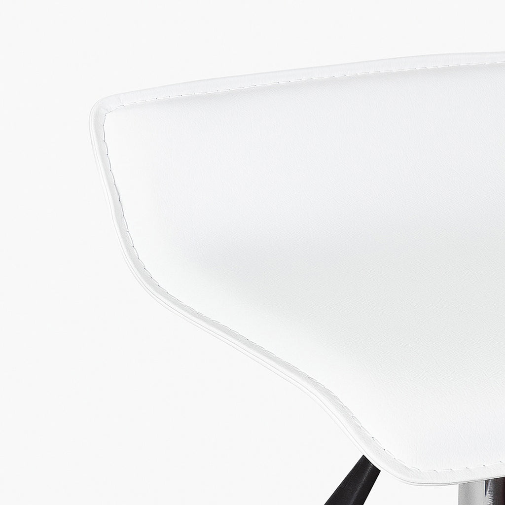 Taburete Acolchado con Altura Ajustable Blanco