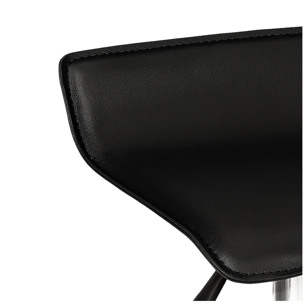 Taburete Acolchado con Altura Ajustable Negro