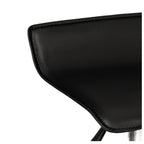 Taburete Acolchado con Altura Ajustable Negro