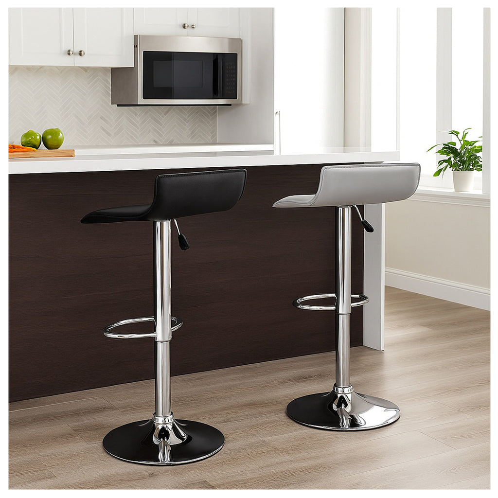 Taburete Acolchado con Altura Ajustable Negro