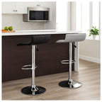 Taburete Acolchado con Altura Ajustable Negro