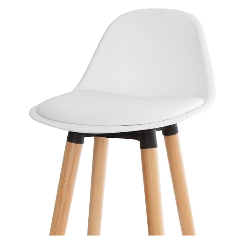 Juego de 2 Taburetes con Respaldo y Reposapiés Blanco