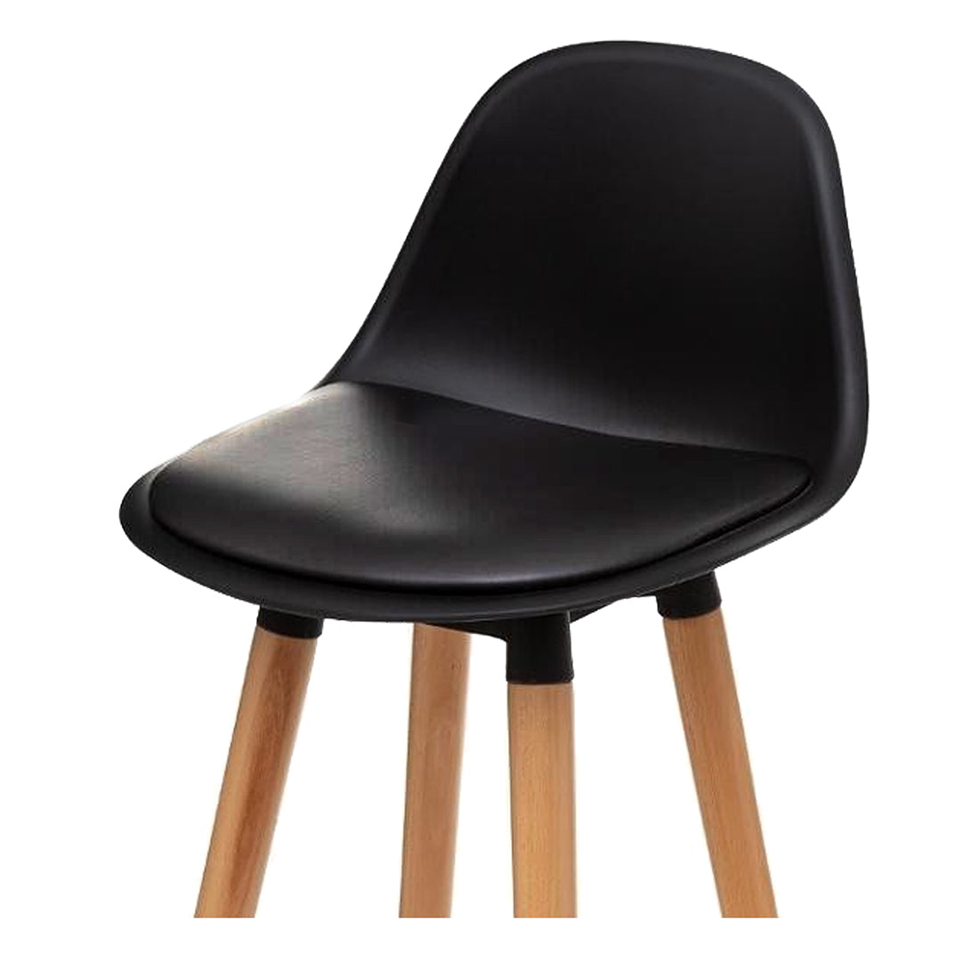 Juego de 2 Taburetes con Respaldo y Reposapiés Negro