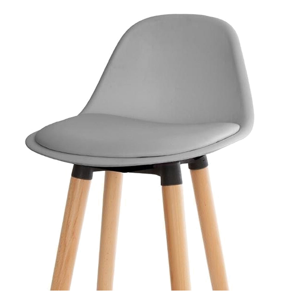 Juego de 2 Taburetes con Respaldo y Reposapiés Gris