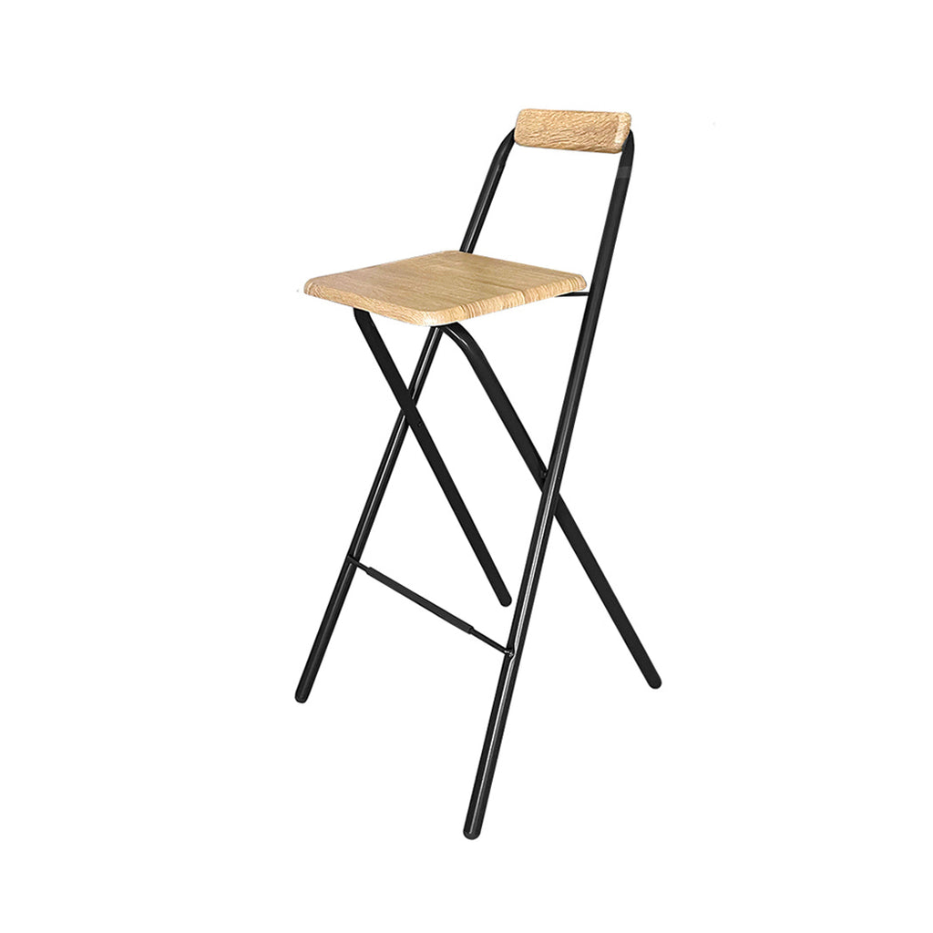 Taburete Plegable de Metal con Reposapiés Natural