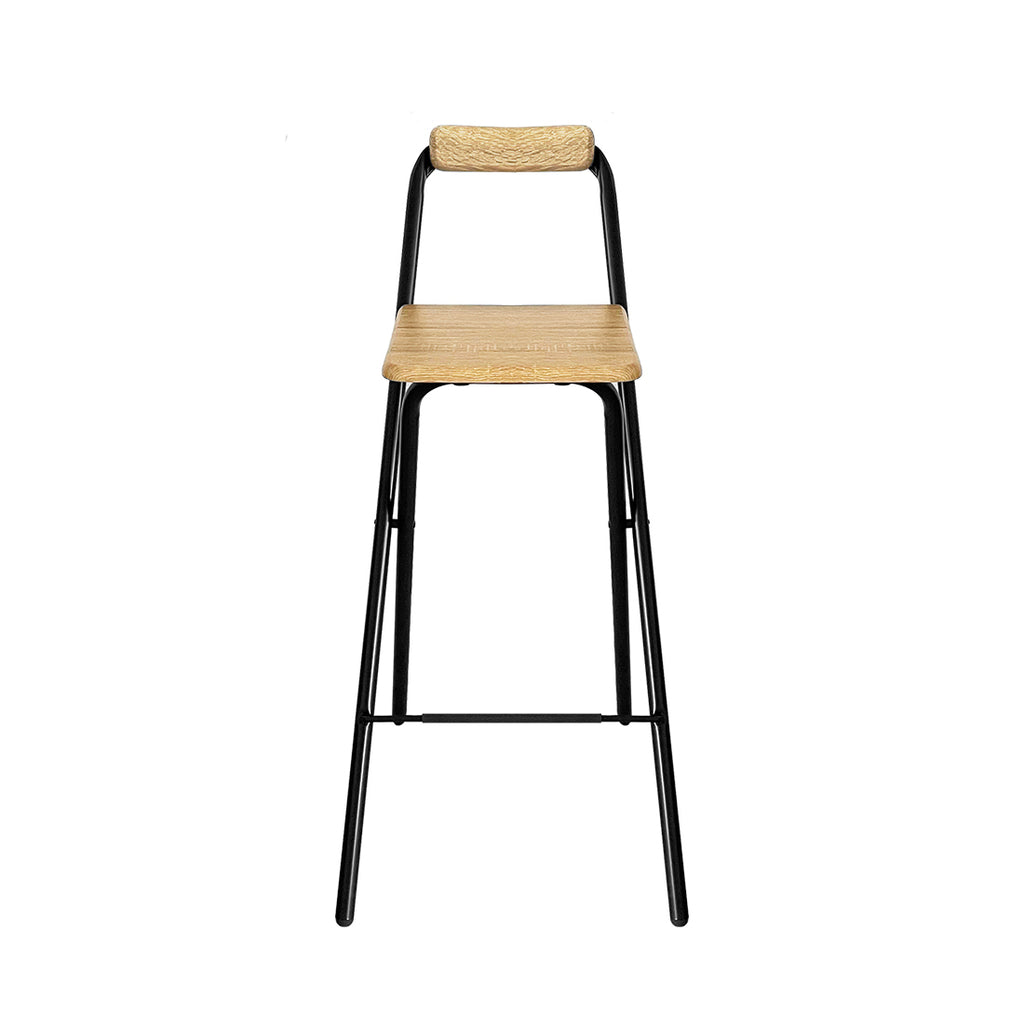 Taburete Plegable de Metal con Reposapiés Natural