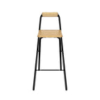 Taburete Plegable de Metal con Reposapiés Natural