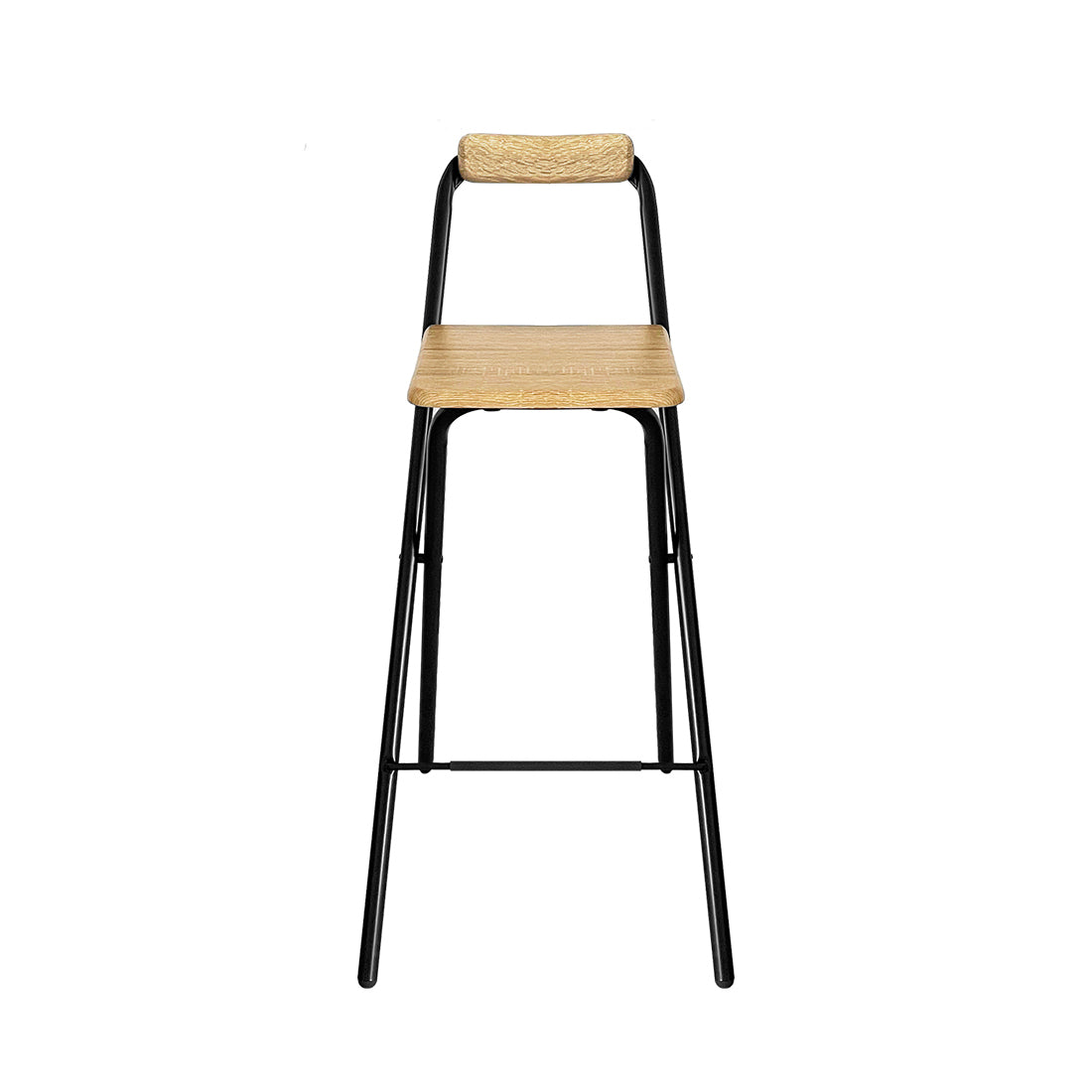 Taburete Plegable de Metal con Reposapiés Natural