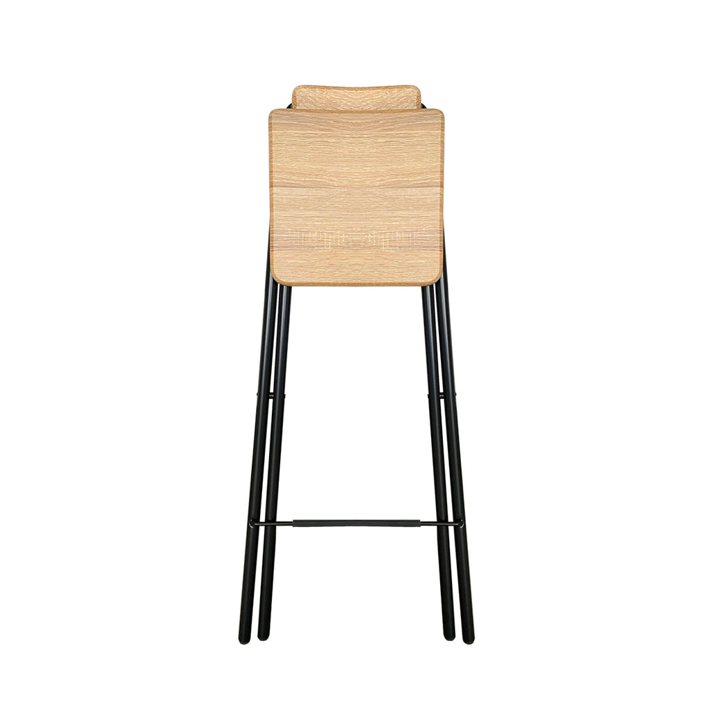 Taburete Plegable de Metal con Reposapiés Natural