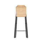 Taburete Plegable de Metal con Reposapiés Natural