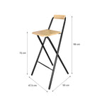 Taburete Plegable de Metal con Reposapiés Natural