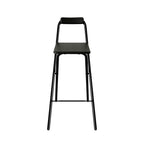 Taburete Plegable de Metal con Reposapiés Negro