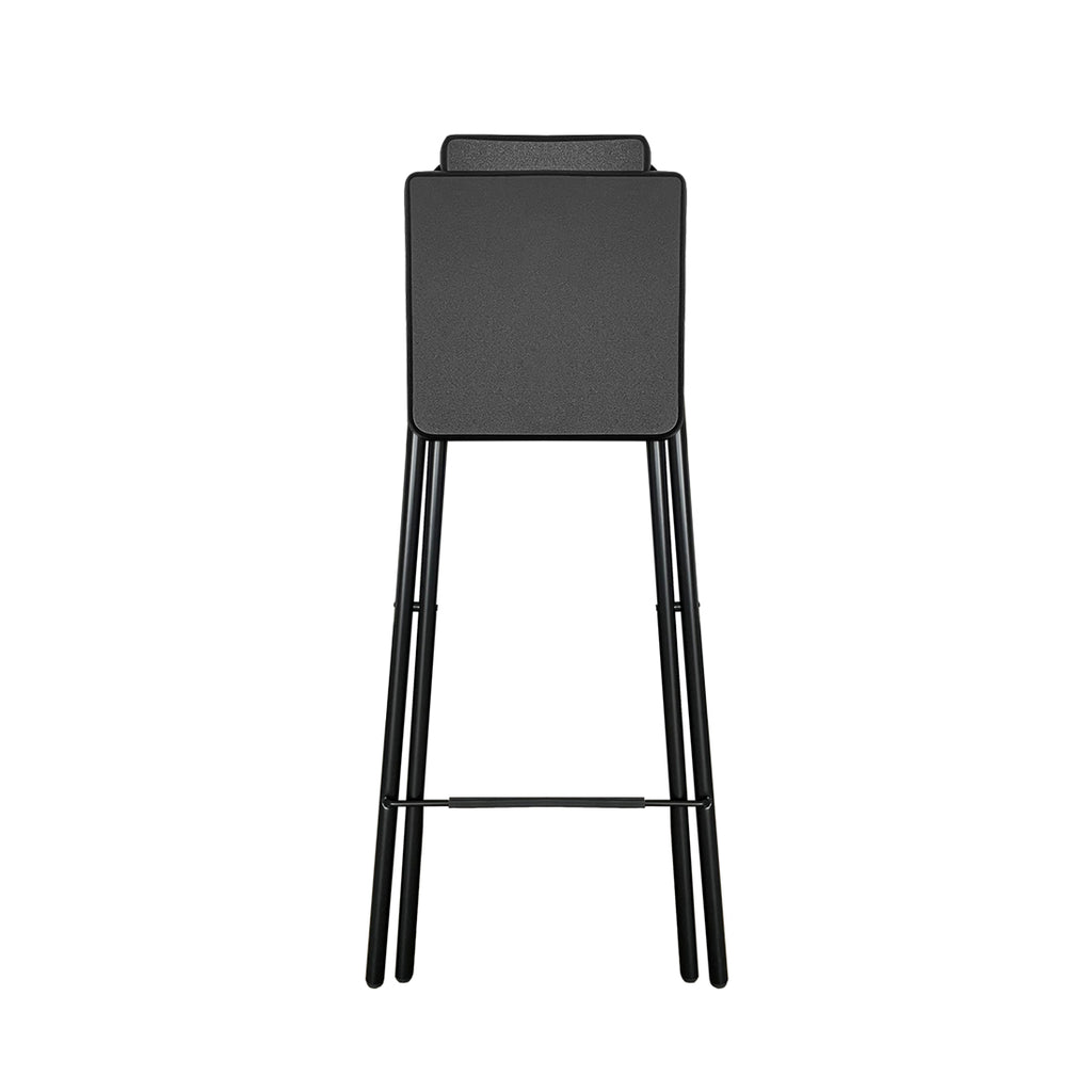 Taburete Plegable de Metal con Reposapiés Negro