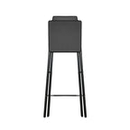 Taburete Plegable de Metal con Reposapiés Negro